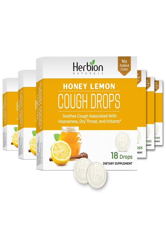 HERBION Naturals Cough Drops, Dietary Supplement, Soothes Cough, for Adults and Children Over 6 Years, No Artificial Flavor, No Added Color, 108 Count, Honey Lemon, Pack of 6 - Image 1